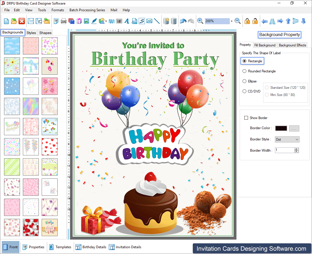 Screenshots of Birthday Cards Designing Software to learn how to create ...